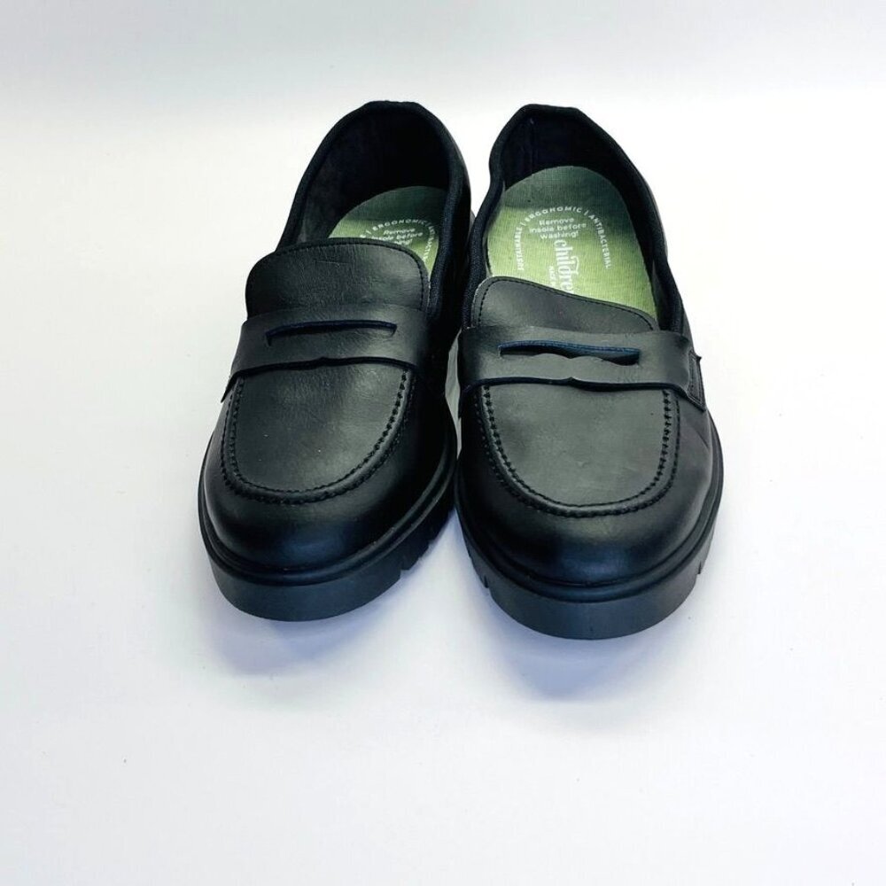 Childrenchic School Treated Leather Loafers Size 37 in  Black Classic